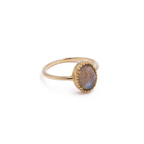 PI / Bague Dilara - Labradorite / Doré champagne