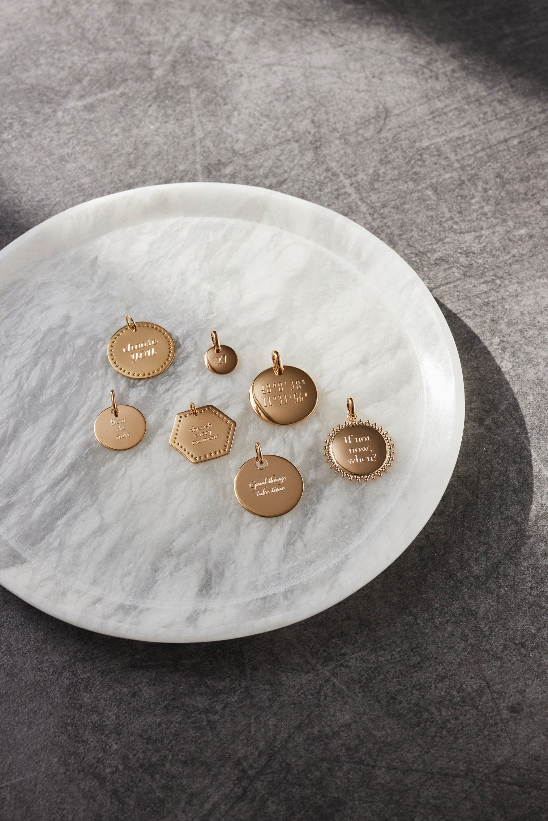 Pendentifs à graver - Doré champagne