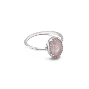 PU / Ring Dilara - Rosenquarz / Silber