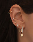 Boucle d'oreille Lily (12.5mm) - Doré champagne