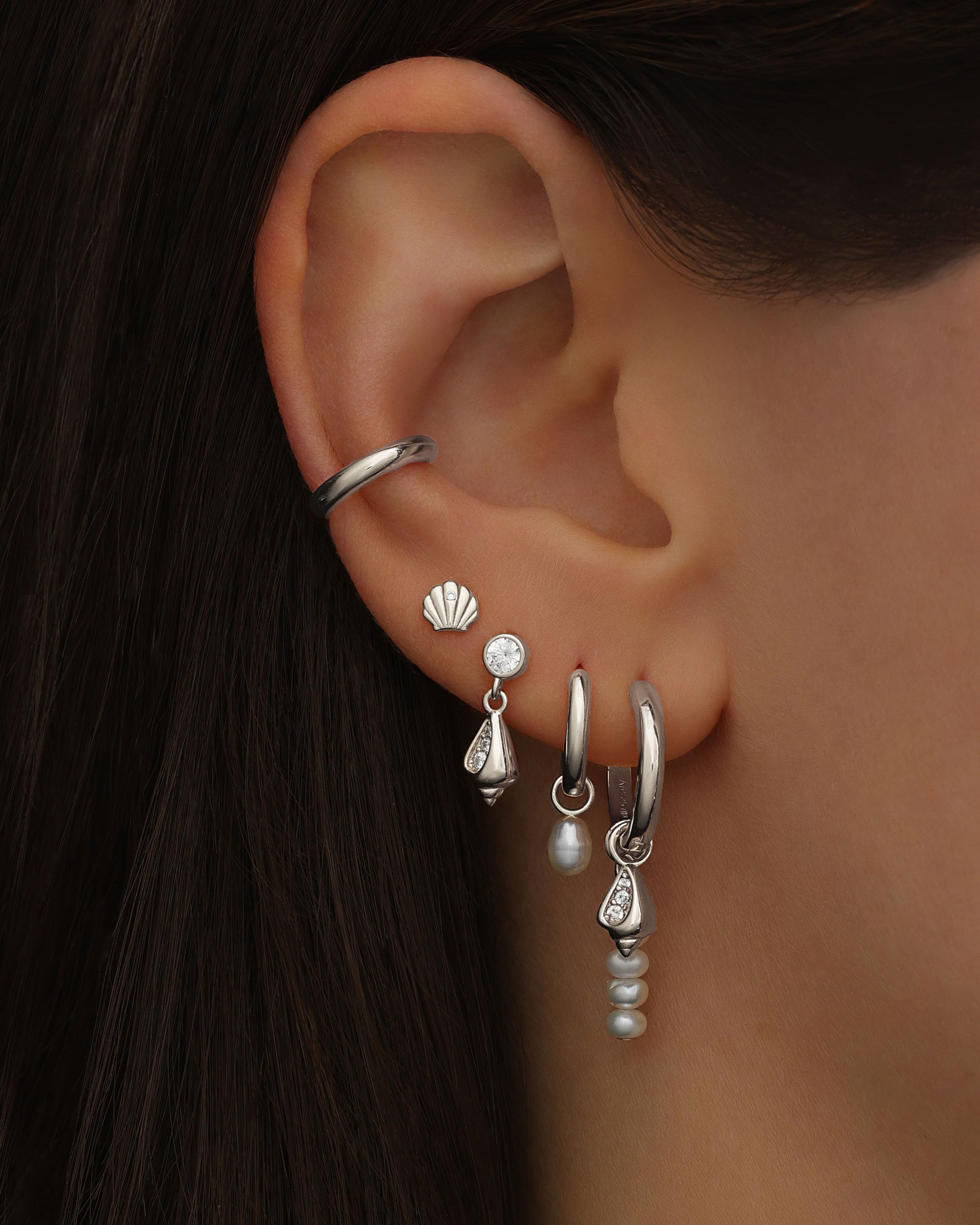 Boucle d&#39;oreille Bella (12mm) - Argent