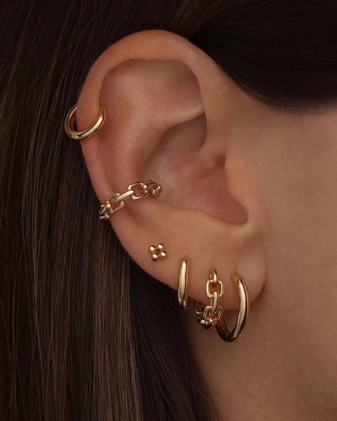 Boucle d'oreille Bella (10mm) - Doré champagne