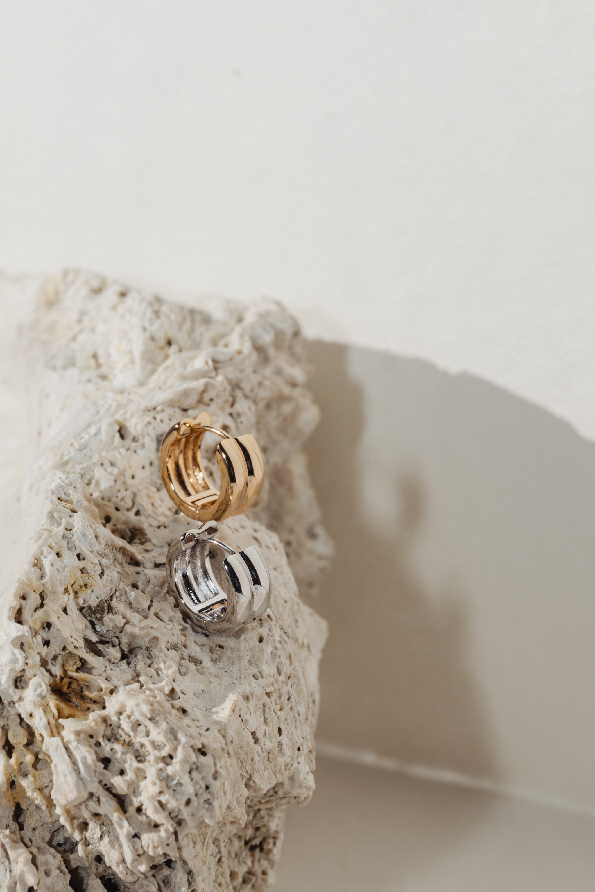 Boucle d'oreille Olea - Doré champagne