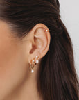 Boucle d'oreille Lena (15mm) - Doré champagne