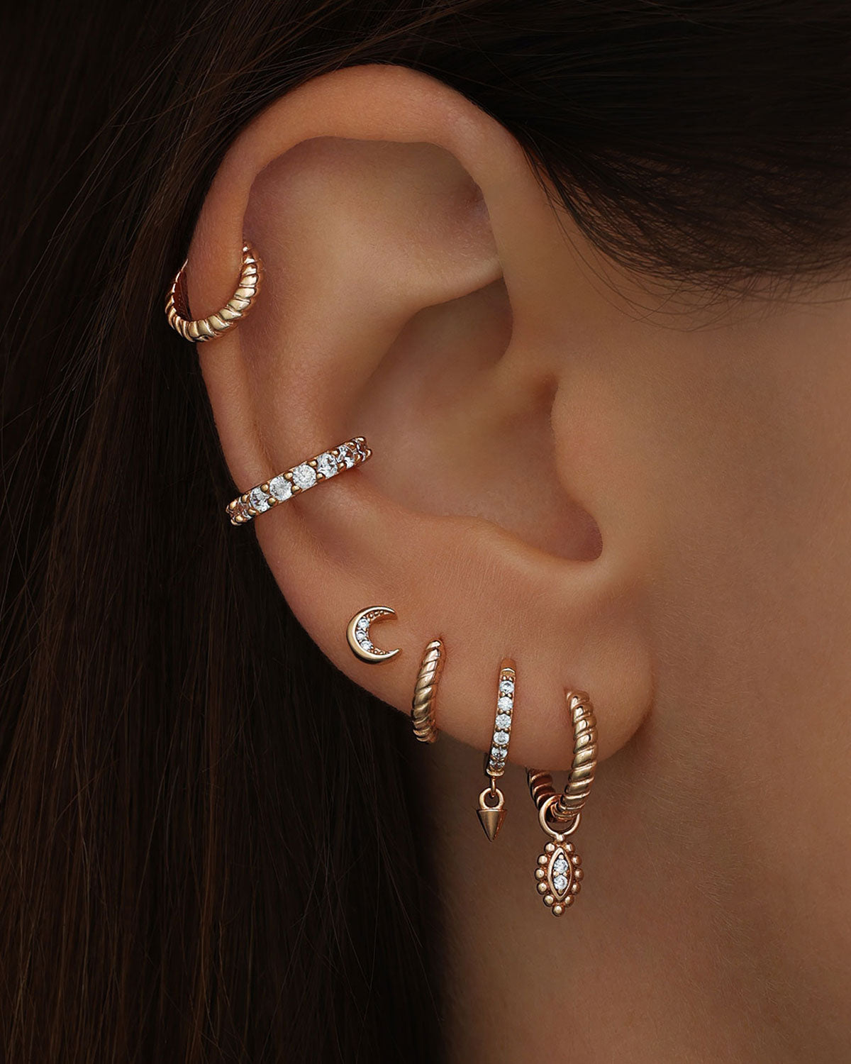 Ear Cuff Aura - Pfirsichgold (vergoldet)